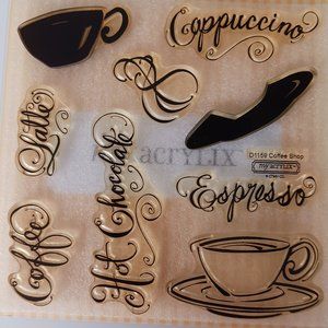 Coffee shop acrylic stamp set